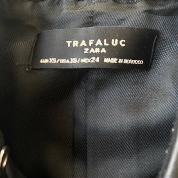 Zara Trafaluc wool blend plaid moto biker jacket XS - Picture 13 of 14
